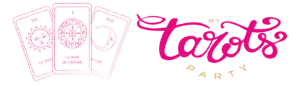 Logo my tarots party comportant 3 cartes de tarots ainsi que le nom my tarots party