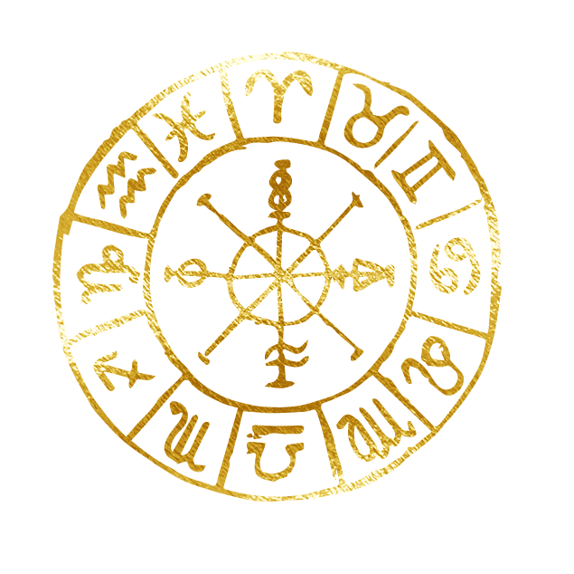 a gold wheel of fortune